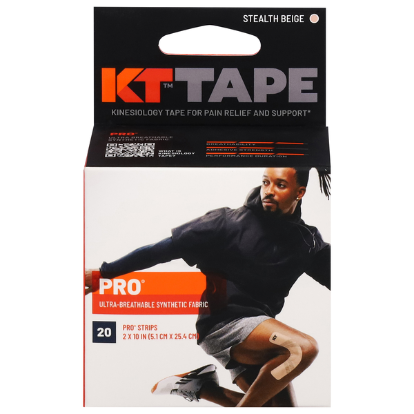 KT Tape Pro Therapeutic Tape Strips Stealth Beige