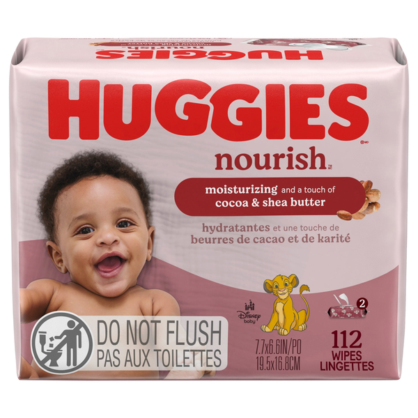 Huggies Nourish Cocoa & Shea Butter Baby Wipes Pop-Top - 2 pk