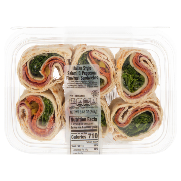 Stop & Shop Italian Style Salami & Pepperoni Pinwheel Sandwiches - 6 ct