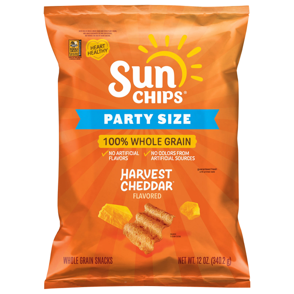 Sun Chips Harvest Cheddar Whole Grain Snacks Party Size