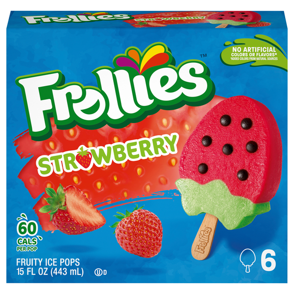 Frollies Gluten Free Strawberry Fruity Ice Pops - 6 ct Frozen