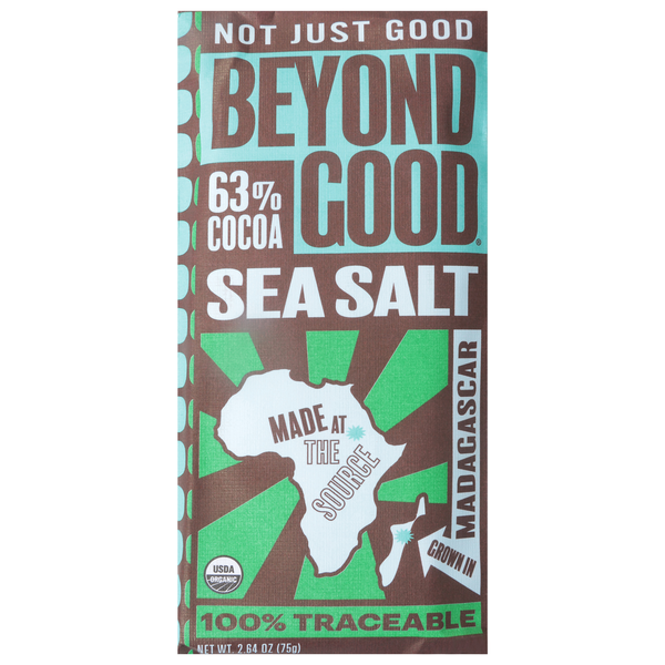 Beyond Good Organic Madagascar Sea Salt & Nibs Chocolate Candy Bar