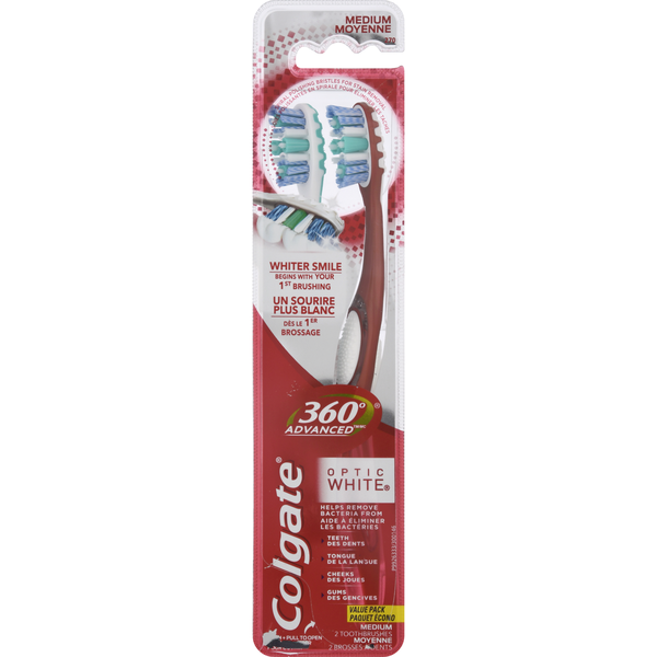 Colgate 360 Advanced Optic White Toothbrush Medium