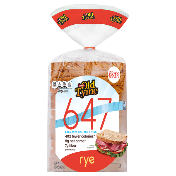 Schmidt Old Tyme 647 Keto Friendly Rye Sliced Bread