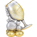 AirLoonz Bubbly Wine 51 Inch Decorative Air-Filled Balloon