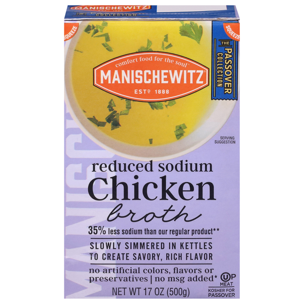 Manischewitz Reduced Sodium Chicken Broth Kosher For Passover