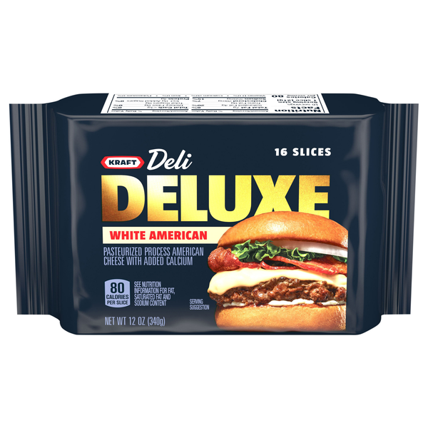 Kraft Deli Deluxe White American Cheese Slices - 16 ct