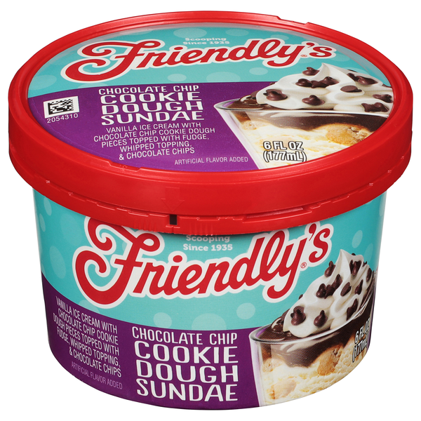 Friendly's Chocolate Chip Cookie Dough Sundae Ice Cream Cup