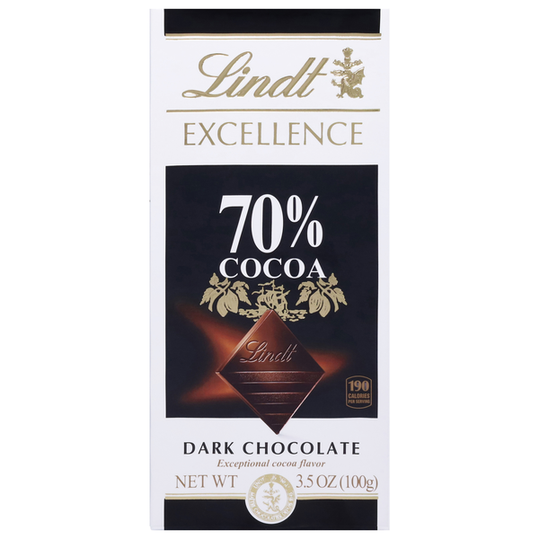Lindt Excellence Dark Chocolate Candy Bar 70% Cocoa