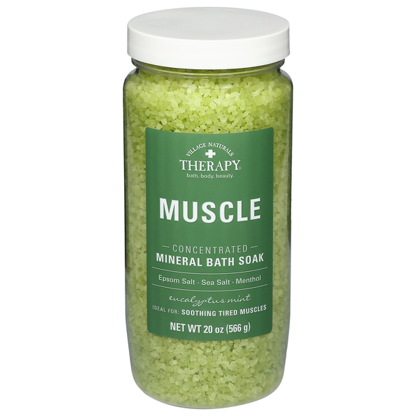 Village Naturals Therapy Concentrated Muscle Eucalyptus Mint Mineral Bath