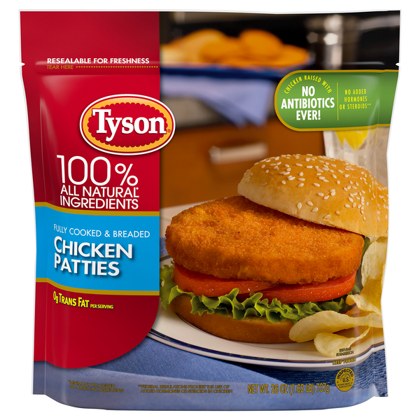 Save on Tyson Breaded Chicken Breast Patties Fully Cooked All Natural