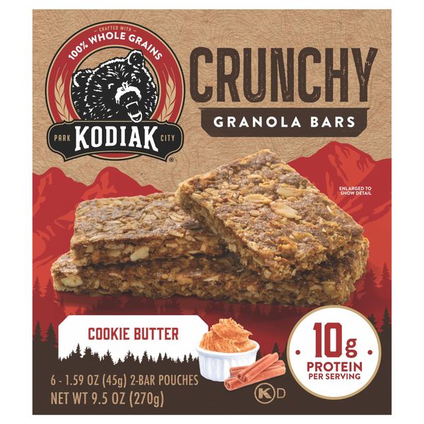 Kodiak Crunchy Cookie Butter Granola Bars - 6 ct