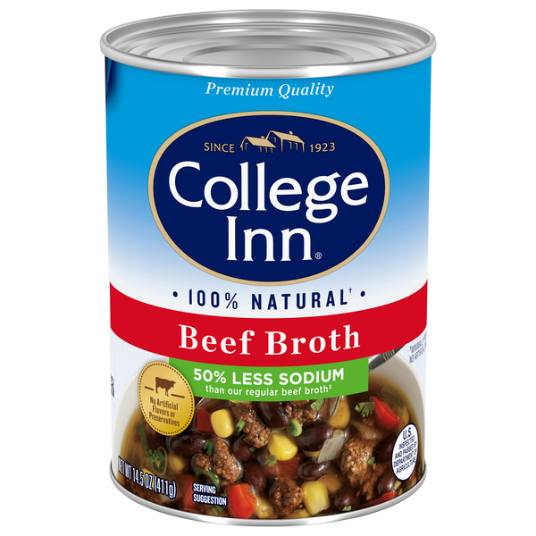 College Inn 100% Natural 50% Less Sodium Beef Broth