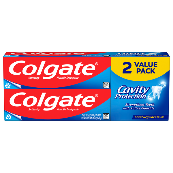 Colgate Cavity Protection Fluoride Toothpaste Regular Flavor - 2 ct