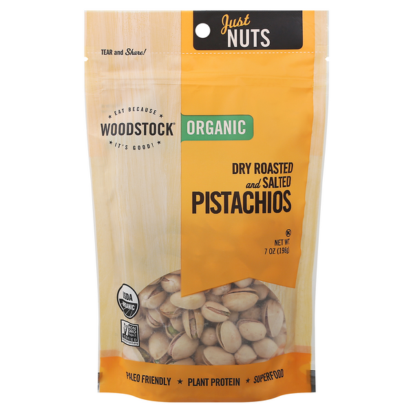 Save On Woodstock Pistachios Dry Roasted Salted Organic Order Online 