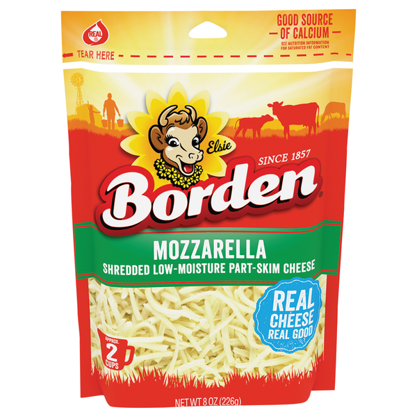Borden Part-Skim Regular Cut Mozzarella Cheese Shreds