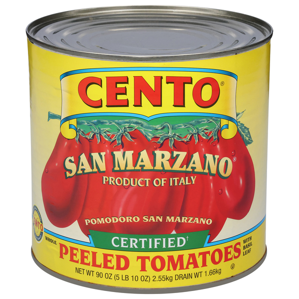Cento Certified San Marzano Whole Peeled Tomatoes with Basil Leaf