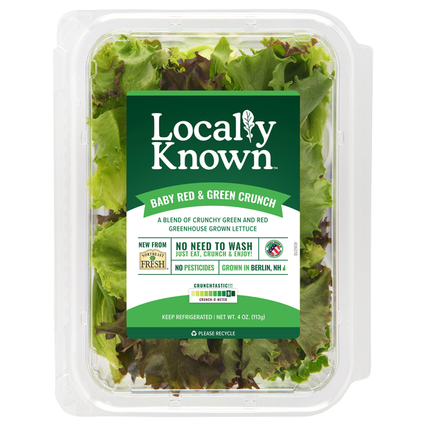 Locally Known Baby Red & Green Crunch Lettuce
