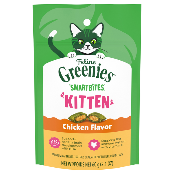 Feline GREENIES SMARTBITES Healthy Kitten Chicken Flavor Cat Treats