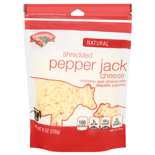 Hannaford Natural Shredded Pepper Jack Cheese