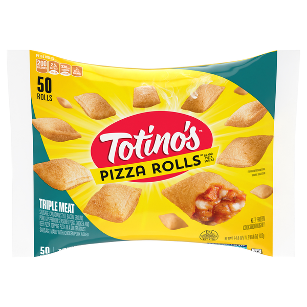 Totino's Triple Meat Pizza Rolls Snacks - 50 ct Frozen