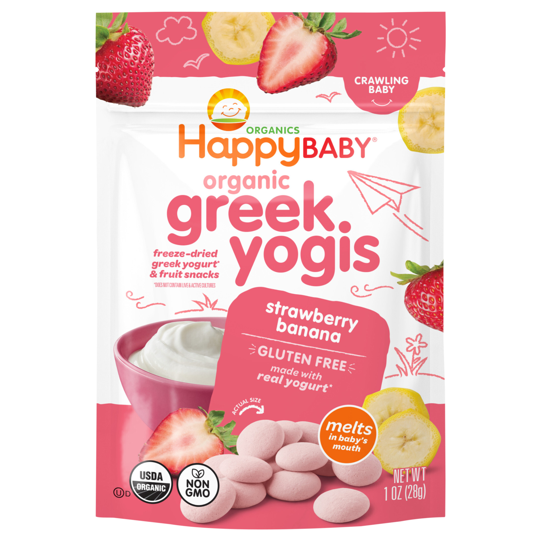 Happy Baby Happy Baby Organics Greek Yogis Strawberry Banana Yogurt & Fruit Snacks