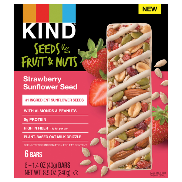 KIND Gluten Free Strawberry Sunflower Seeds Fruit & Nuts Bars - 6 ct