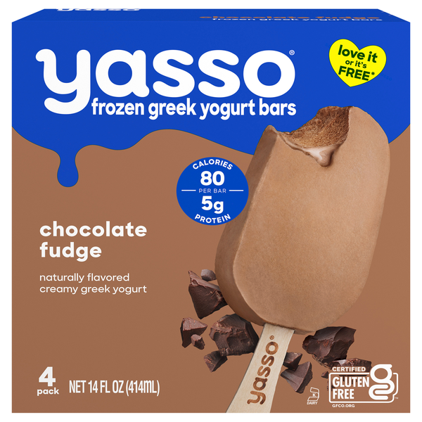 Yasso Chocolate Fudge Greek Yogurt Bars - 4 ct