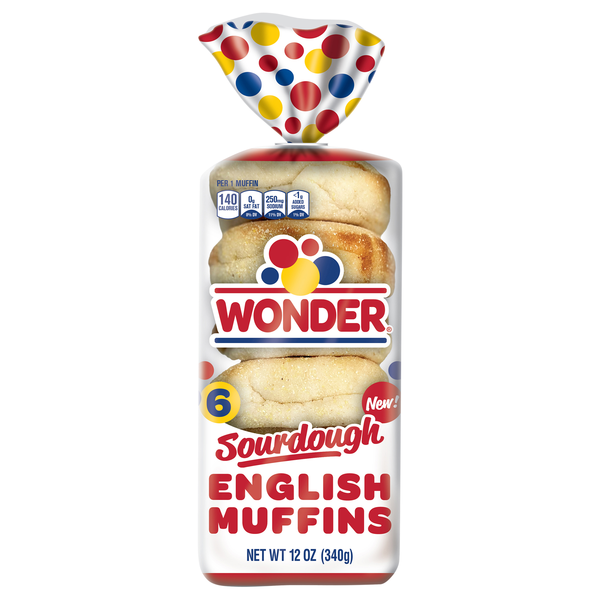 Wonder Sourdough Pre-Sliced English Muffins - 6 ct