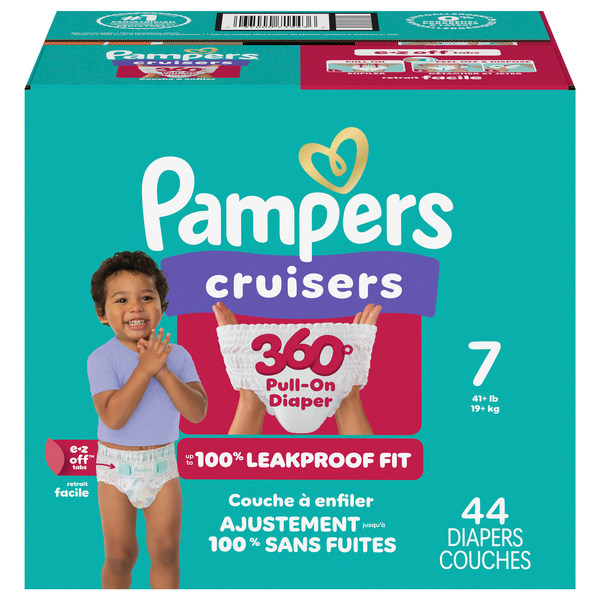 Pampers Cruisers 360 Size 7 Baby Diapers 41+ lb