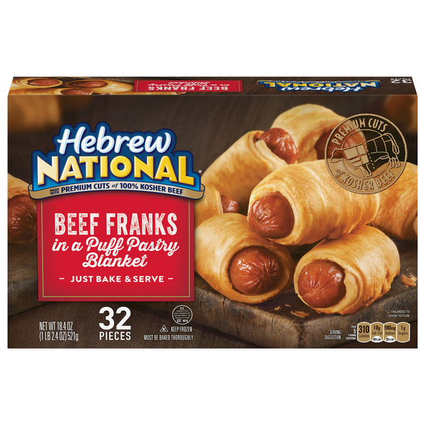 Save on Hebrew National Kosher Beef Franks in a Puff Pastry Blanket