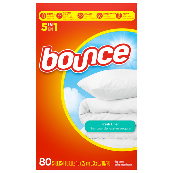 Bounce Fresh Linen Fabric Softener Dryer Sheets