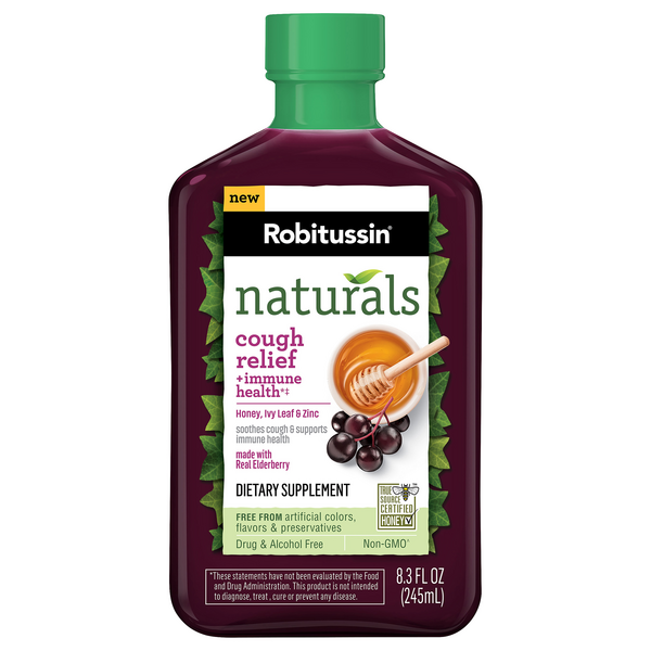 Save on Robitussin Naturals Cough Relief + Immune Health Honey Ivy Leaf