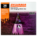 Sylvania Halloween Series 26 Inch LED Hanging Witch Hat Purple