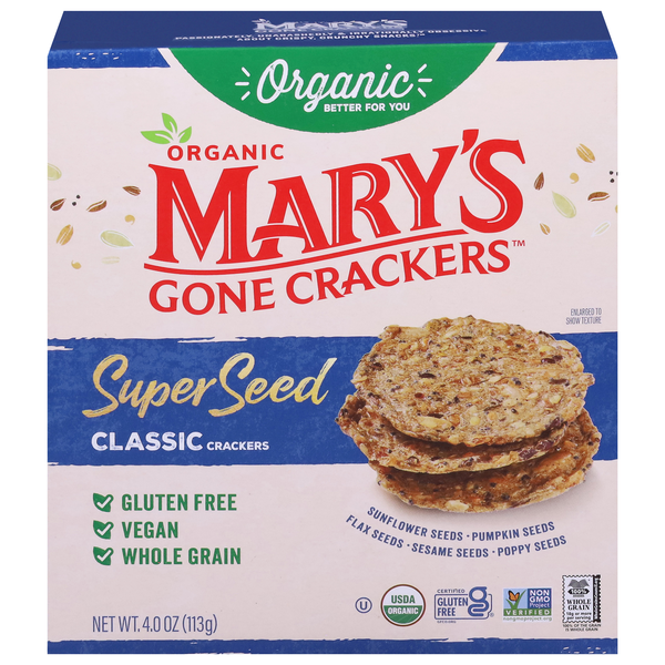 Mary's Gone Crackers Organic Gluten Free Super Seed Classic Crackers