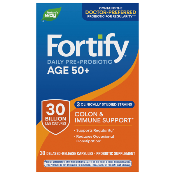Nature's Way Fortify Age 50+ Probiotic + Prebiotics Everyday Care Capsules