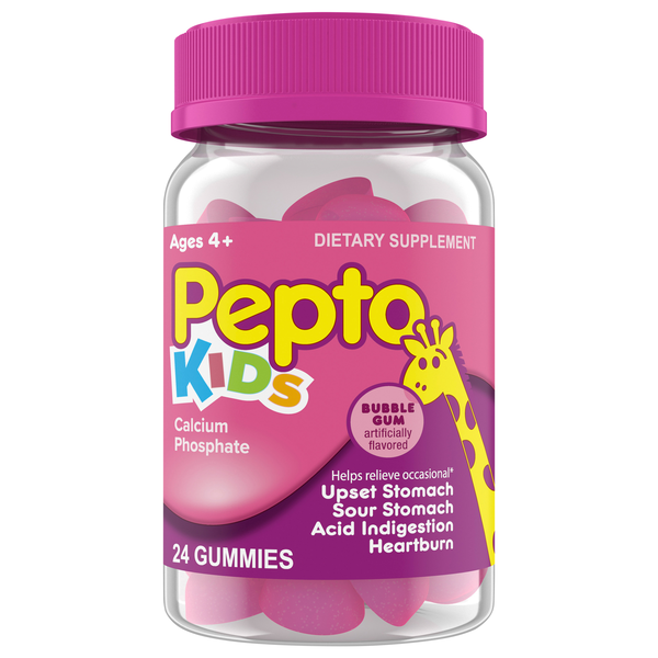 Pepto Bismol Kids Calcium Phosphate Bubble Gum Flavored Gummies