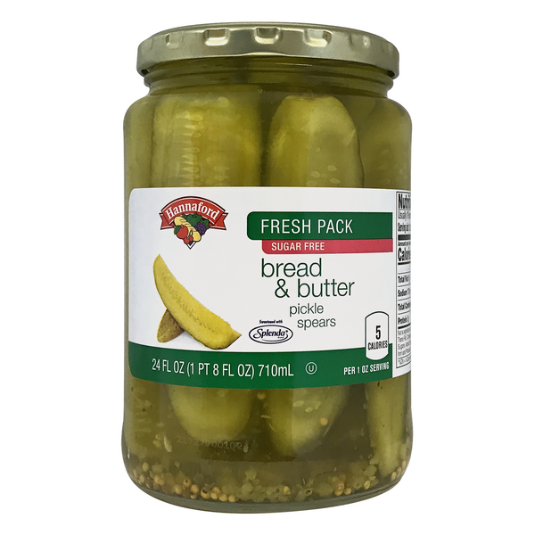 Hannaford Bread & Butter Pickle Chips Sugar Free Fresh Pack