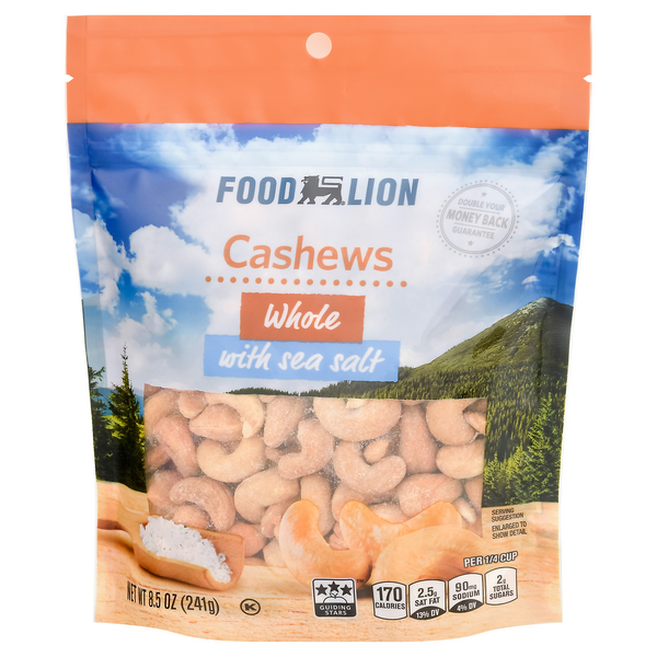 Food Lion Cashews Whole with Sea Salt