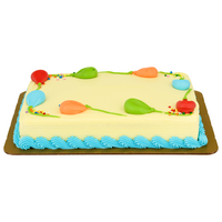 Stop & Shop Bakery Gold Balloon Cake with Teal Trim 1/4 Sheet