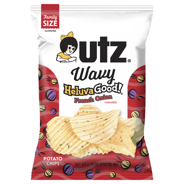 Utz Wavy Gluten Free HeluvaGood! French Onion Potato Chips Family Size