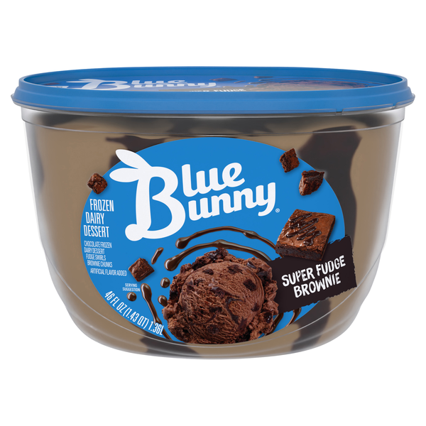 Blue Bunny Super Fudge Brownie Chocolate Frozen Dairy Dessert