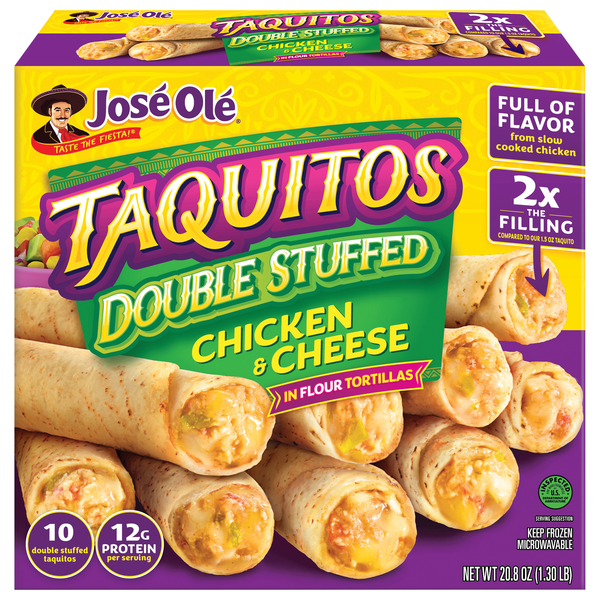 Jose Ole Double Stuffed Chicken & Cheese Taquitos - 10 ct Frozen