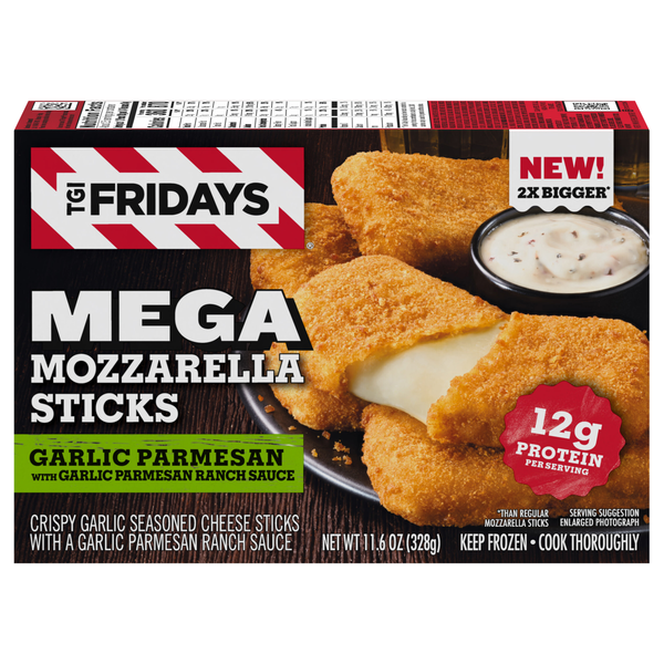 TGI Fridays Mega Garlic Parmesan Mozzarella Sticks Frozen