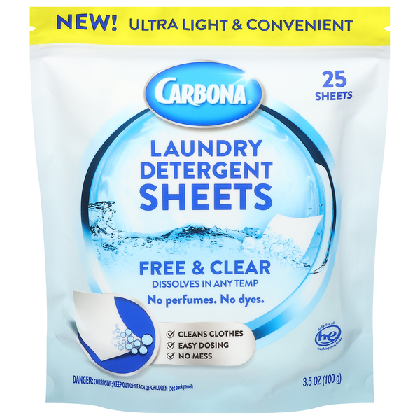 Carbona Free & Clear Laundry Detergent Sheets