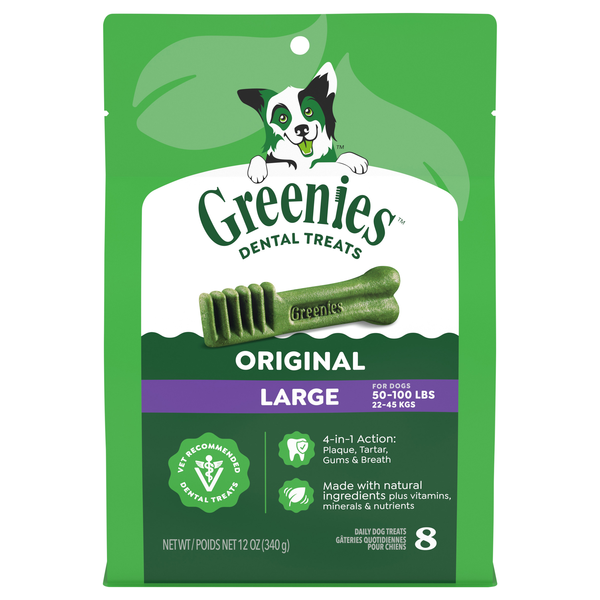 GREENIES Original Large Adult Dental Dog Treats - 8 ct