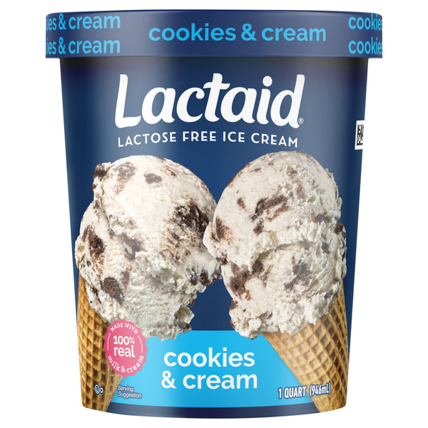 Lactaid Lactose Free Cookies & Cream Ice Cream