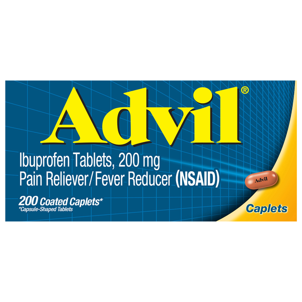 Advil Ibuprofen Pain Relief 200 mg Coated Caplets
