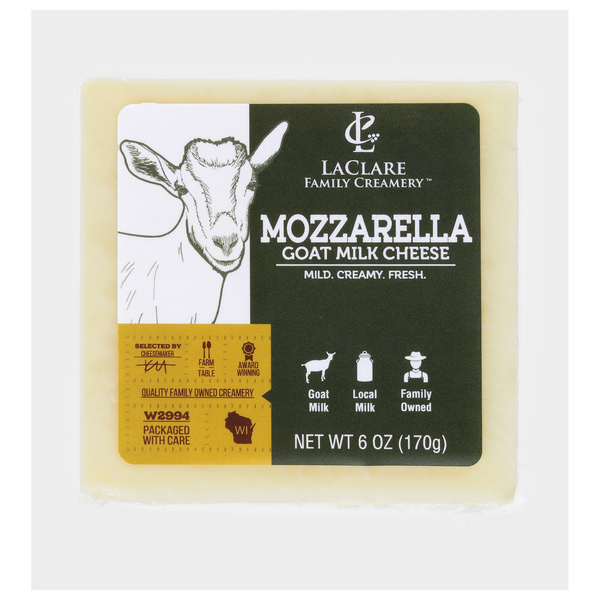 LaClare Creamery Mozzarella Goat Milk Cheese Block