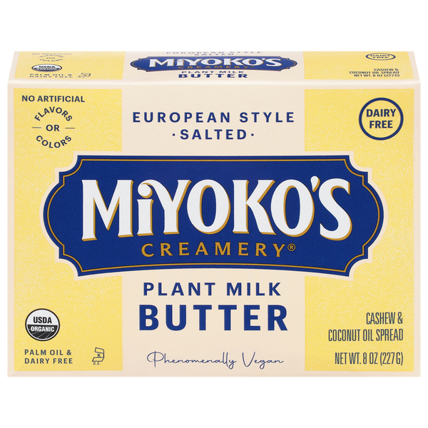 Miyoko's Creamery Organic Vegan Salted European Style Plant Milk Butter